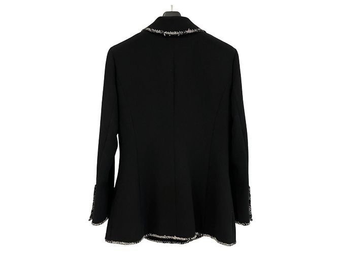 Timeless Chaqueta de tweed de lana con emblema Camelia COCO de Chanel Negro - vista 2
