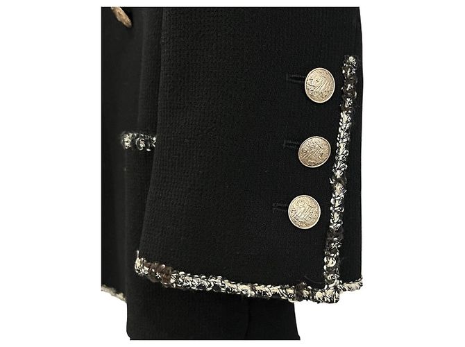 Timeless Chaqueta de tweed de lana con emblema Camelia COCO de Chanel Negro - vista 4