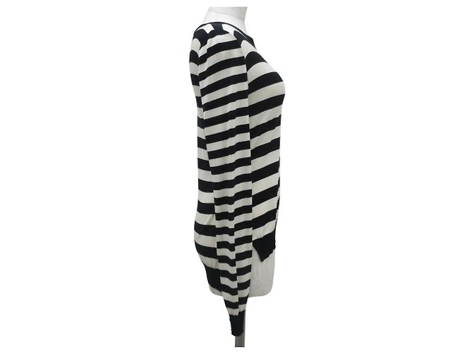 Autre Marque Daisy Lin para Foxey 100% Seda Tejida Negro Blanco roto - vista 2