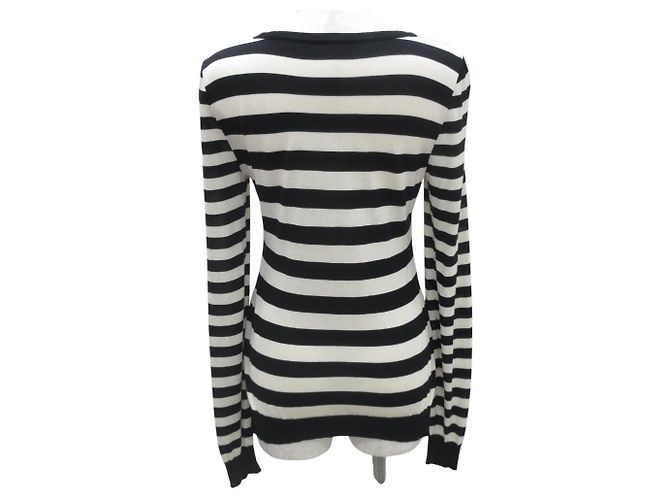 Autre Marque Daisy Lin para Foxey 100% Seda Tejida Negro Blanco roto - vista 3