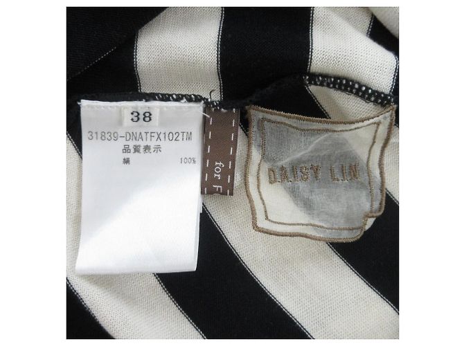 Autre Marque Daisy Lin para Foxey 100% Seda Tejida Negro Blanco roto - vista 6