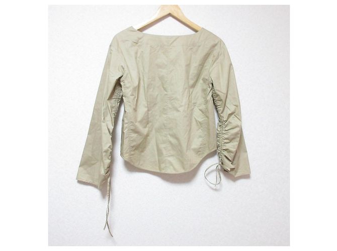 Autre Marque Giacca Camicia Senza Collo INSCRIRE Beige - vista 2