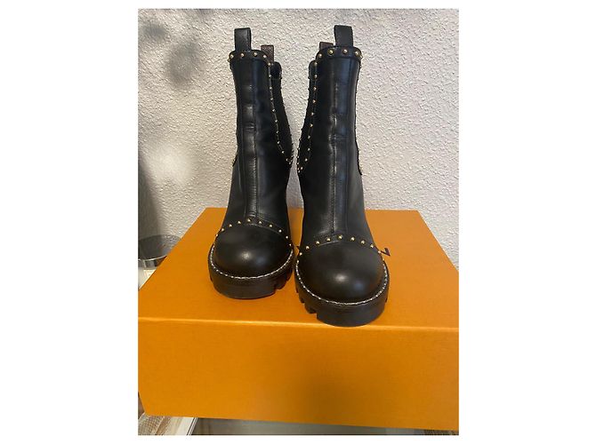 Botas Louis Vuitton de piel negra Negro - vista 3