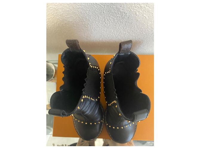 Botas Louis Vuitton de piel negra Negro - vista 4