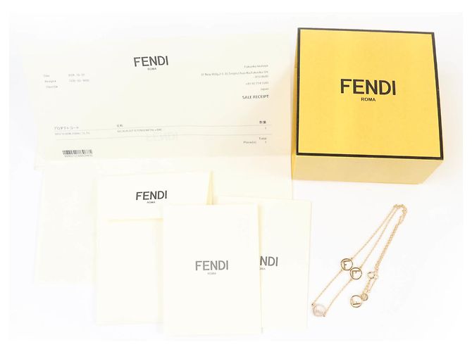 Fendi F Gold-Halskette mit Kristallen - Ansicht 2