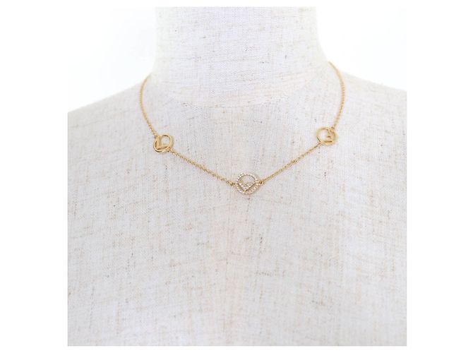 Fendi F Gold-Halskette mit Kristallen - Ansicht 3