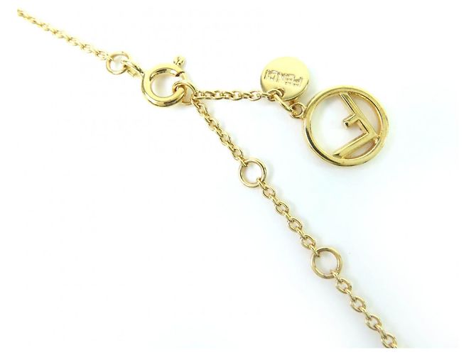 Fendi F Gold-Halskette mit Kristallen - Ansicht 6