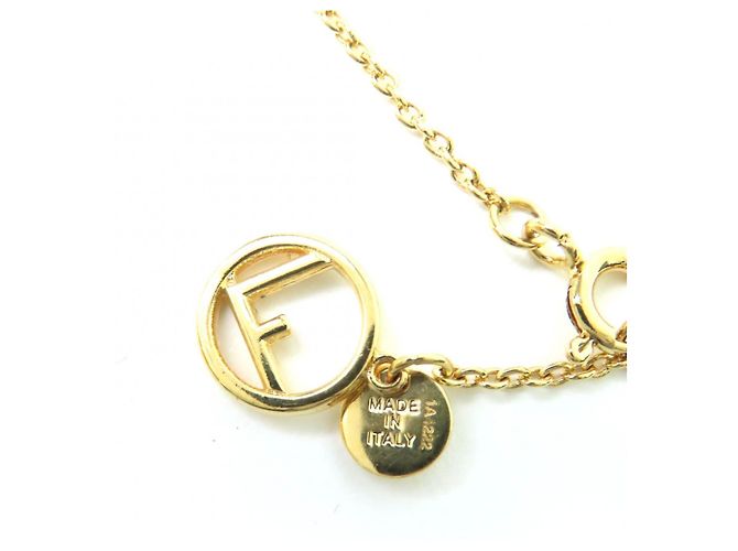 Fendi F Gold-Halskette mit Kristallen - Ansicht 7