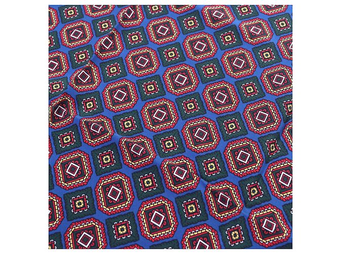 Timeless Foulard in seta CHANEL vintage Rosso Blu - vista 3