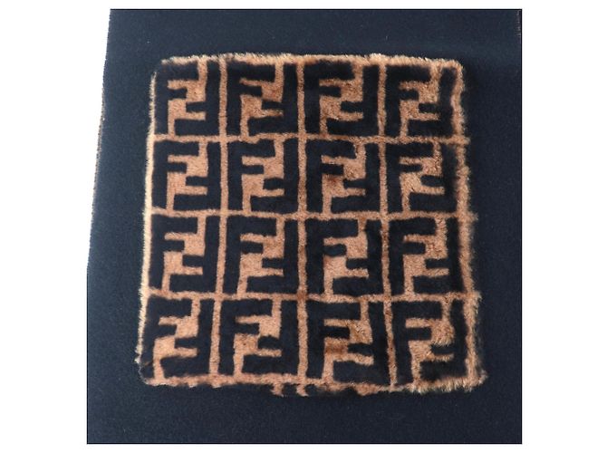 Fendi FXT252 Kaschmir-Mischung Zucca-Print Schal Braun Schwarz - Ansicht 8