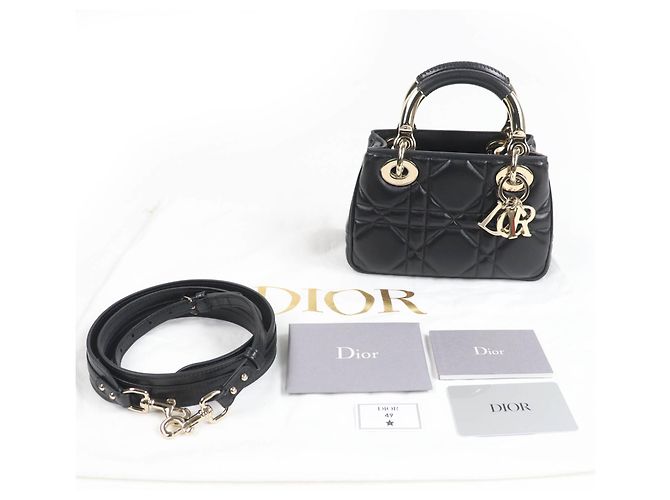 Borsa mini Cannage Lady Christian Dior Nero - vista 2