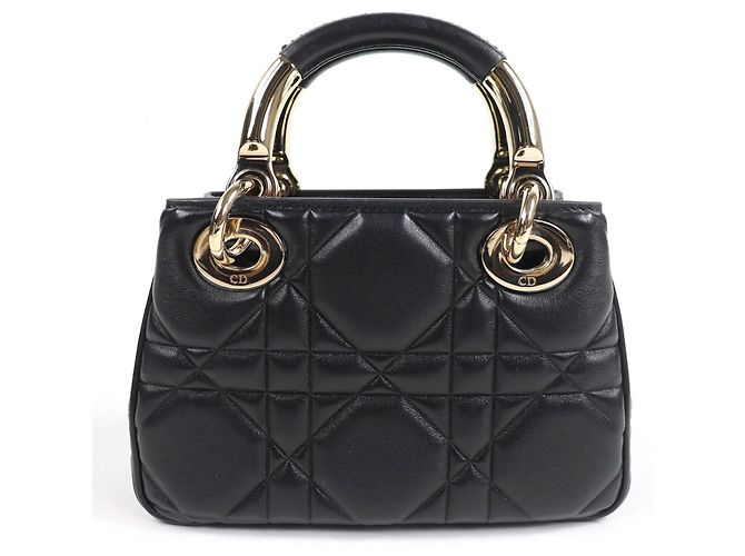 Borsa mini Cannage Lady Christian Dior Nero - vista 3