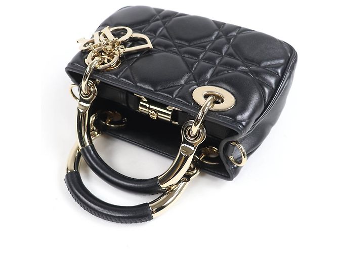 Borsa mini Cannage Lady Christian Dior Nero - vista 5