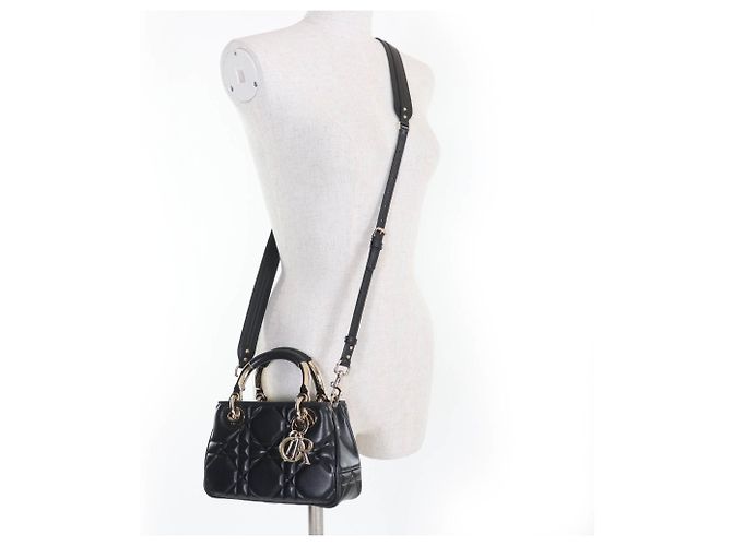 Borsa mini Cannage Lady Christian Dior Nero - vista 9