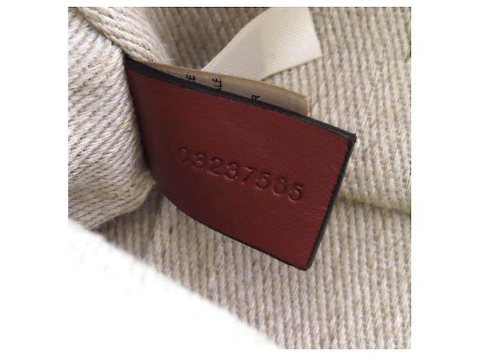 Borsa Pouch Chloé WOODY in Lino e Pelle Marrone Beige - vista 13