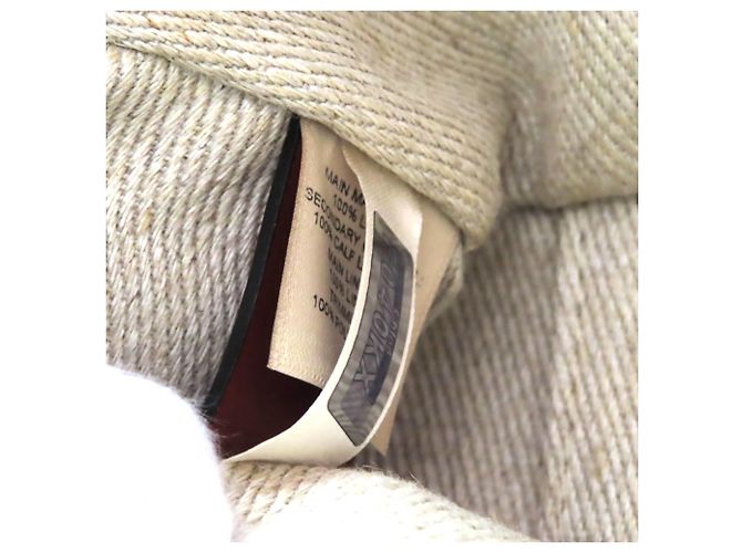 Borsa Pouch Chloé WOODY in Lino e Pelle Marrone Beige - vista 14