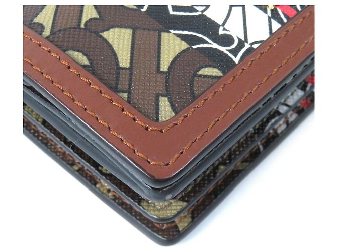 Billetera compacta con cadena Burberry TB con estampado total Castaño - vista 10