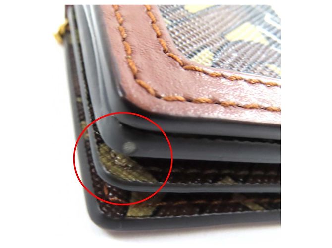 Billetera compacta con cadena Burberry TB con estampado total Castaño - vista 14
