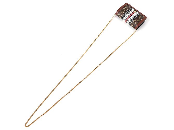 Billetera compacta con cadena Burberry TB con estampado total Castaño - vista 4