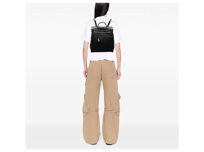 Hermès Schwarzer Toile Herbag GM Rucksack - Ansicht 7