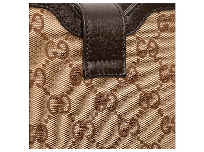 Borsa a spalla Gucci Mini GG Supreme Moon Side Web marrone Beige - vista 6