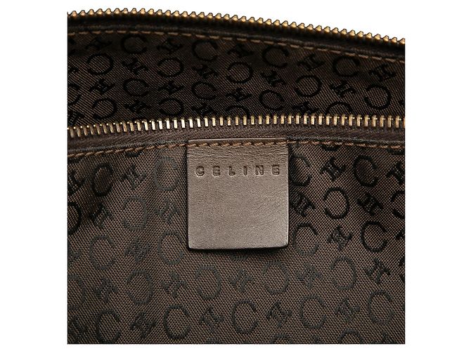 Céline Borsa a secchiello in tela Macadam Celine marrone Marrone scuro - vista 5