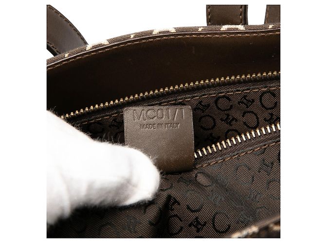 Céline Borsa a secchiello in tela Macadam Celine marrone Marrone scuro - vista 6