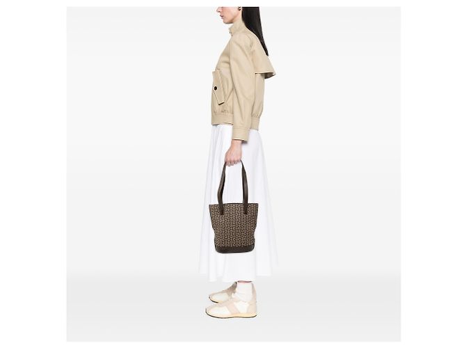 Céline Borsa a secchiello in tela Macadam Celine marrone Marrone scuro - vista 7