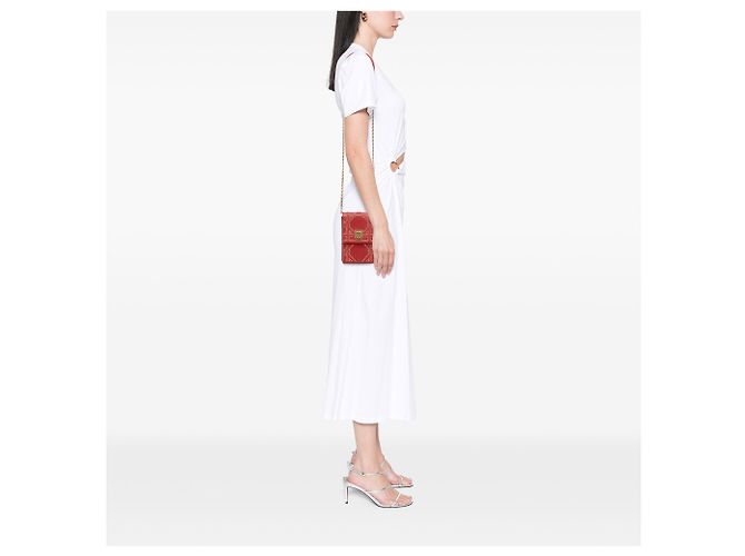 Dior Crossbody Vertical Diorama in agnello rosso con borchie - vista 10