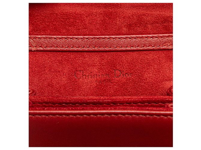 Dior Crossbody Vertical Diorama in agnello rosso con borchie - vista 5
