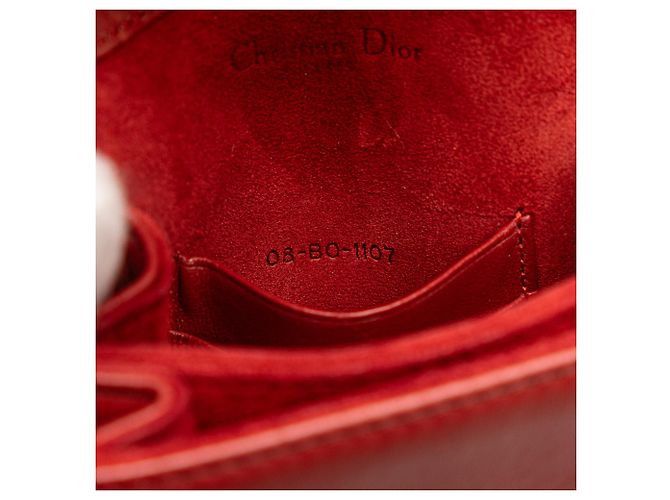 Dior Crossbody Vertical Diorama in agnello rosso con borchie - vista 6