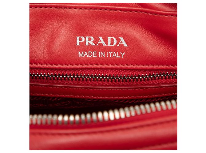 Borsa a tracolla Diagramme in pelle di vitello rossa Prada Red - view 5