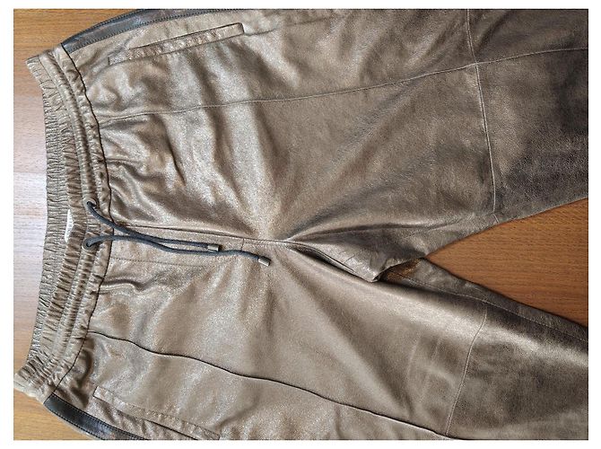 Brunello Cucinelli Lederhose Bronze - Ansicht 2