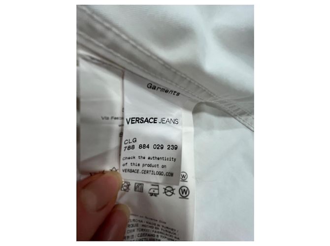 Camicia Versace Jeans Couture in cotone bianco con borchie - vista 4