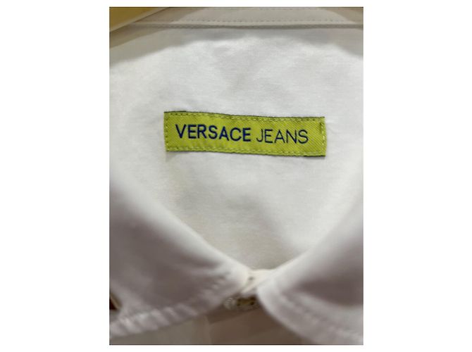 Camicia Versace Jeans Couture in cotone bianco con borchie - vista 6