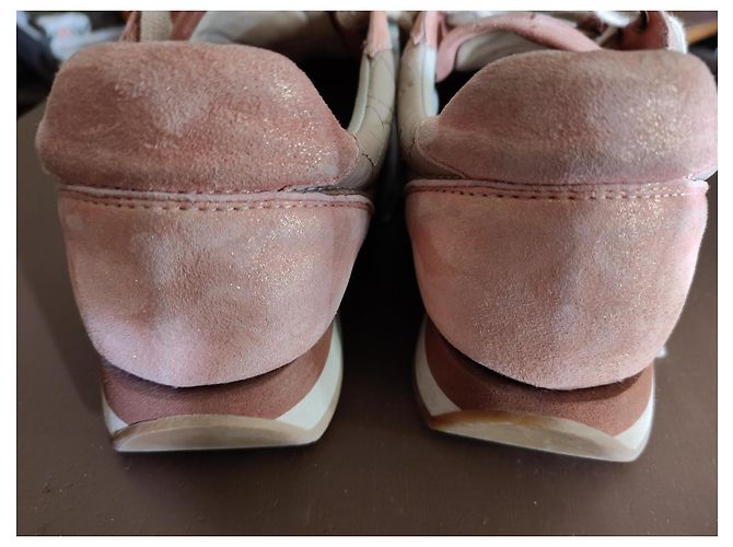 Sneakers Brunello Cucinelli in pelle Salmone Beige Oro Arancione - vista 7