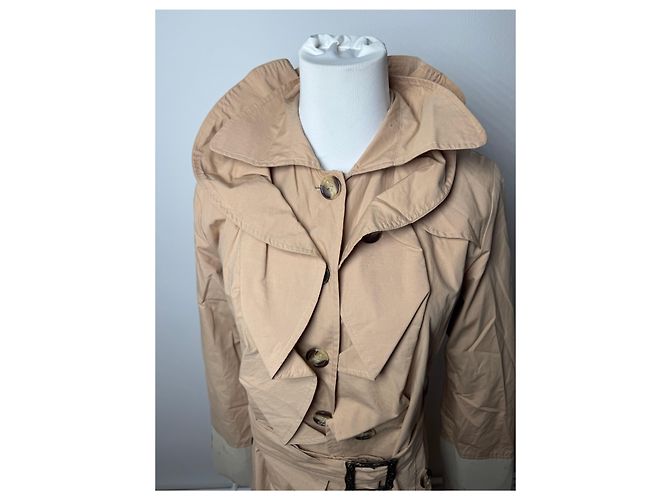 Chloé Vintage Chloe Cotton Trenchcoat Beige Brown XS - view 12