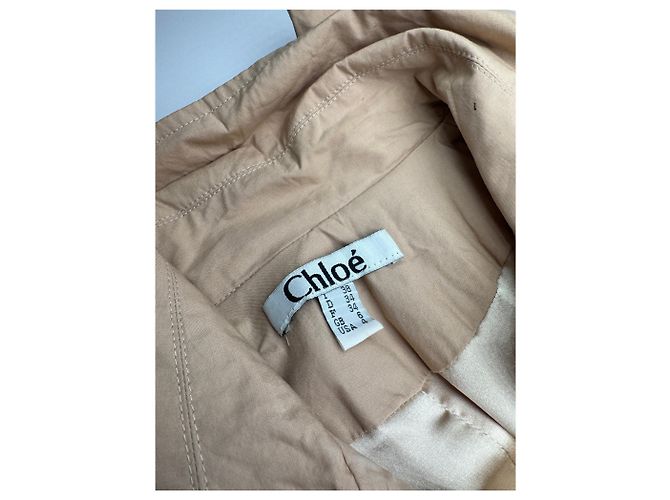 Chloé Vintage Chloe Cotton Trenchcoat Beige Brown XS - view 7