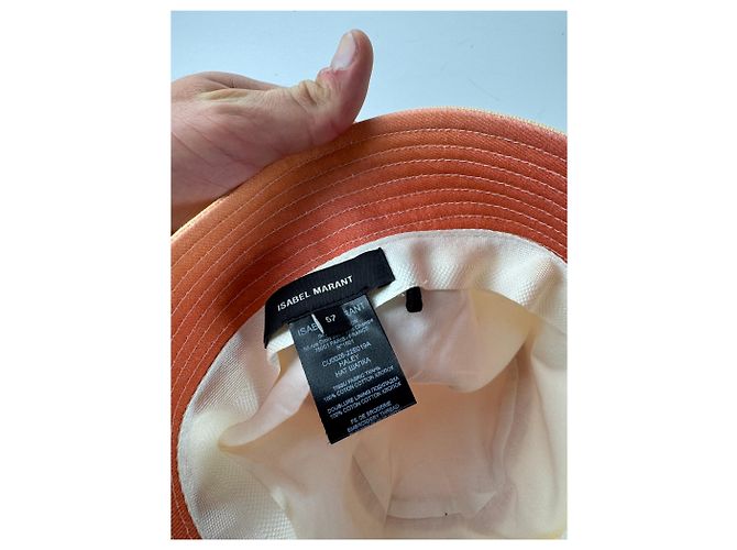 Cappello bucket logo Isabel Marant Giallo Arancione - vista 4