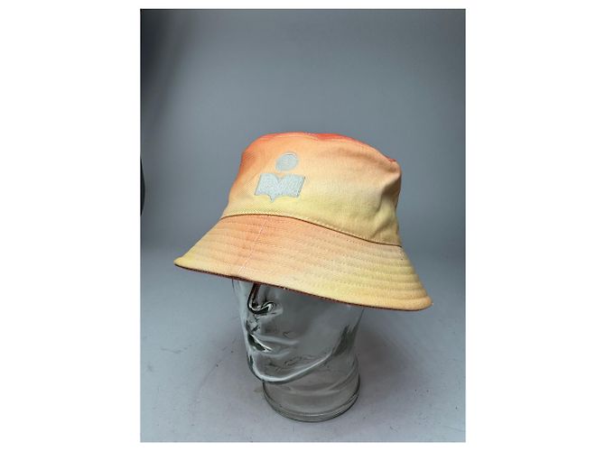 Cappello bucket logo Isabel Marant Giallo Arancione - vista 7