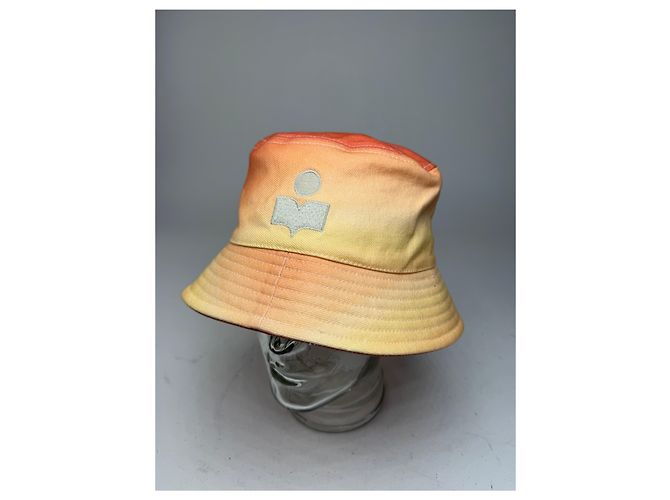 Cappello bucket logo Isabel Marant Giallo Arancione - vista 8