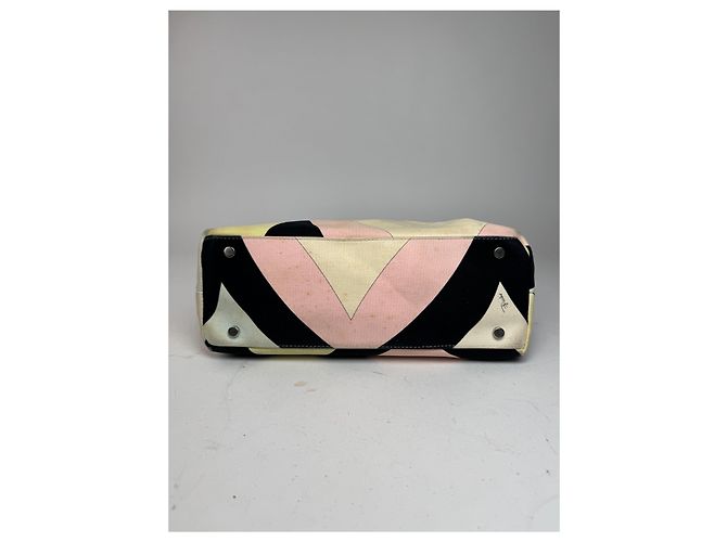 Vintage Emilio Pucci Canvas-Leder Tasche mehrfarbig Mehrfarben - Ansicht 10
