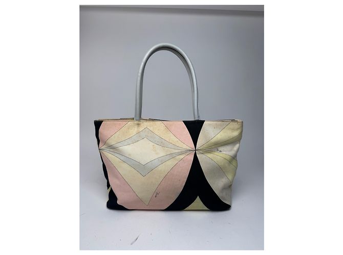 Vintage Emilio Pucci Canvas-Leder Tasche mehrfarbig Mehrfarben - Ansicht 2