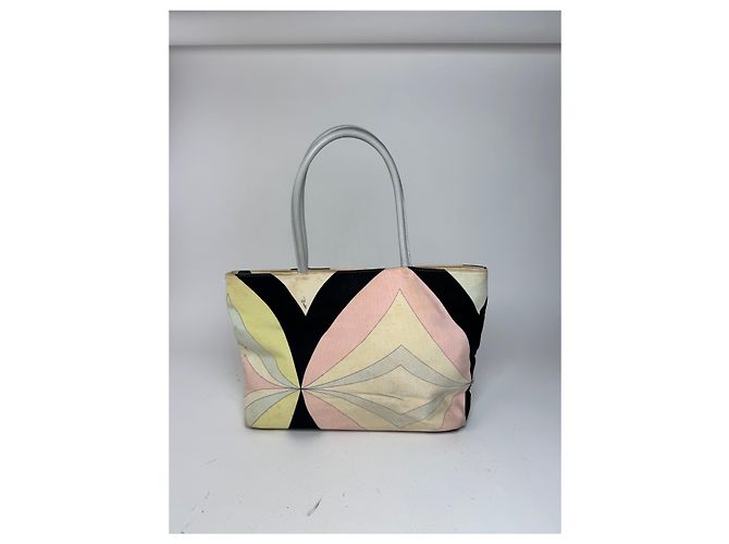 Vintage Emilio Pucci Canvas-Leder Tasche mehrfarbig Mehrfarben - Ansicht 5