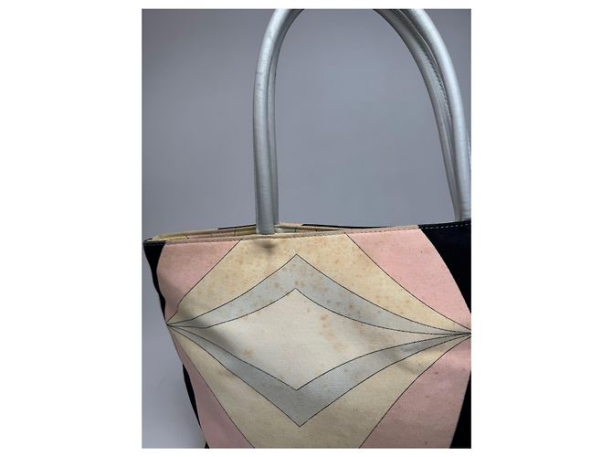 Vintage Emilio Pucci Canvas-Leder Tasche mehrfarbig Mehrfarben - Ansicht 7