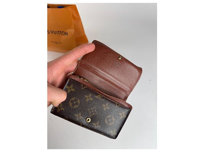 Vintage Louis Vuitton Monogramm Leder Geldbörse Braun - Ansicht 3