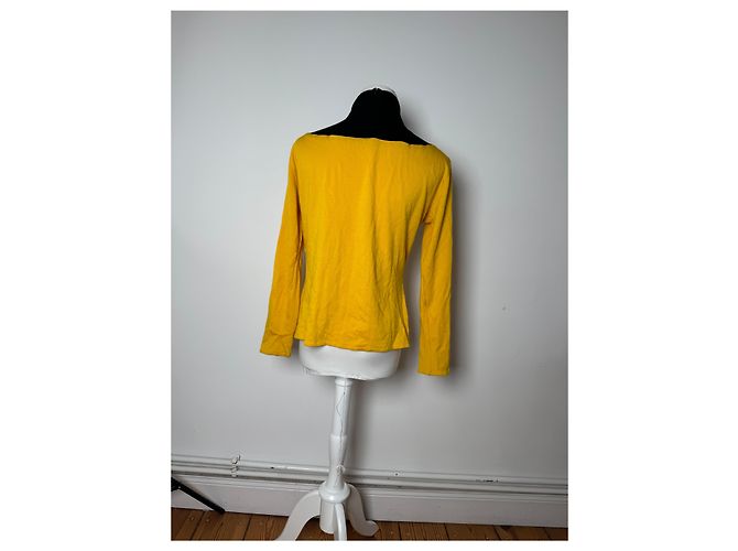 Maglione a collo alto vintage Dior nero e giallo M - vista 11
