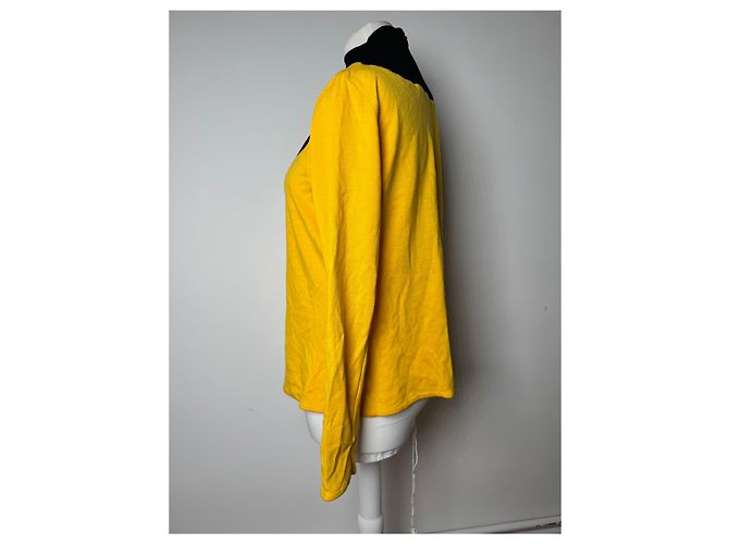 Maglione a collo alto vintage Dior nero e giallo M - vista 2