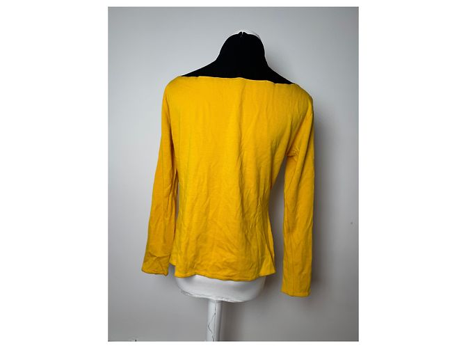 Maglione a collo alto vintage Dior nero e giallo M - vista 3
