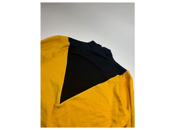 Maglione a collo alto vintage Dior nero e giallo M - vista 5